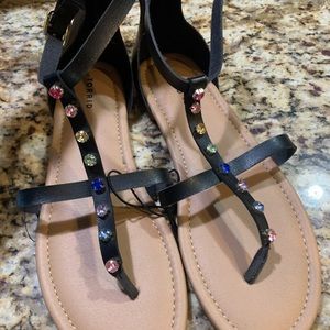 Brand new Torrid sandals with multicolored gems - brand new with tags!
